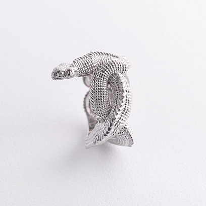 Серебряное кольцо "World snake" 1688род