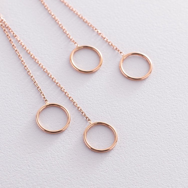 Золотые серьги "Круговорот на цепочке" с07339 от ювелирного магазина Оникс - 5