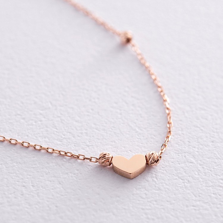 Браслет "Сердечко" у червоному золоті б05093 від ювелірного магазину Онікс - 2