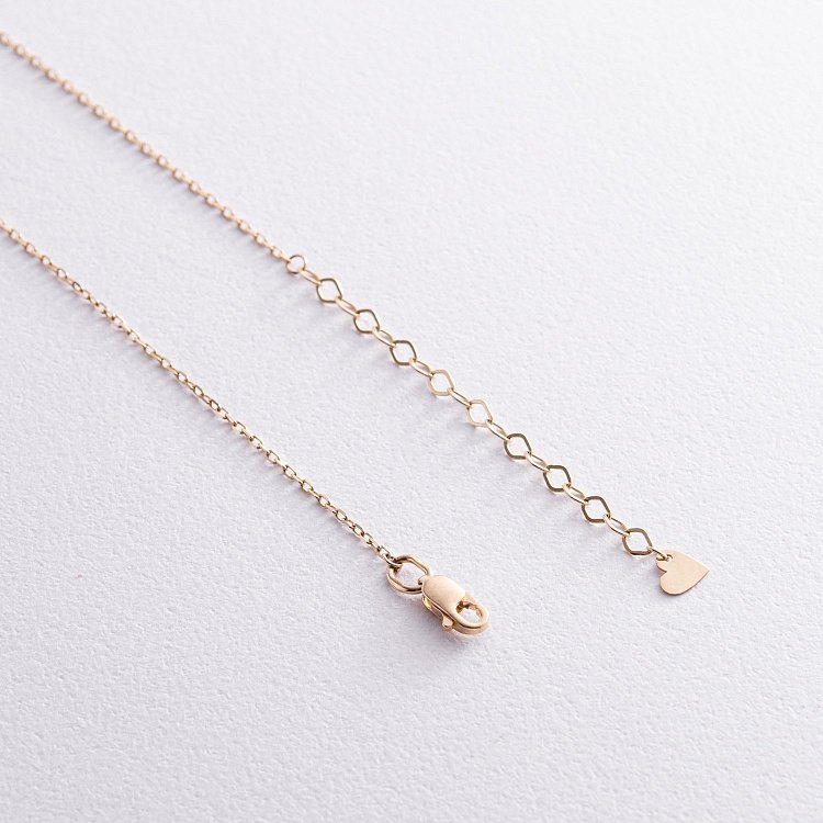 Золотое колье с сердечками кол01446 от ювелирного магазина Оникс - 5