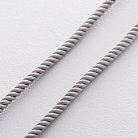 Шелковый серый шнурок с серебряной застежкой 18520 от ювелирного магазина Оникс