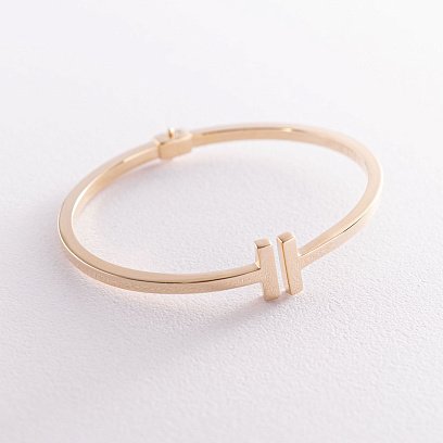 Жесткий браслет из желтого золота б02957