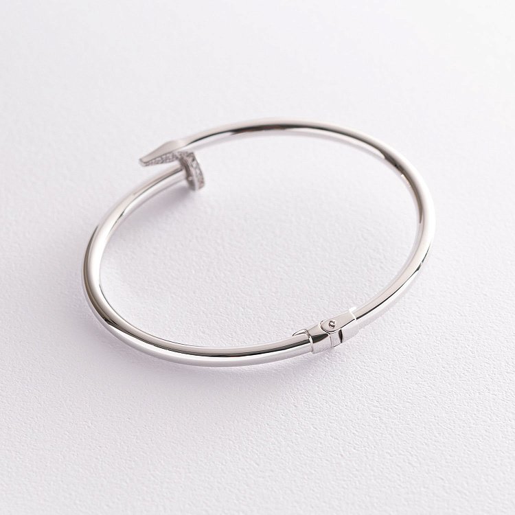 Браслет "Цвях" в білому золоті (фіаніти) б03794 від ювелірного магазину Онікс - 3