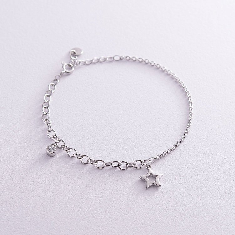 Серебряный браслет "Звездочка" (фианит) 141343 от ювелирного магазина Оникс
