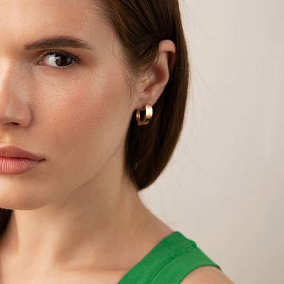 Сережки "Love" у жовтому золоті с09343 №5