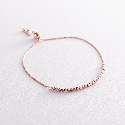 Кульковий браслет з червоного золота б04786 №4