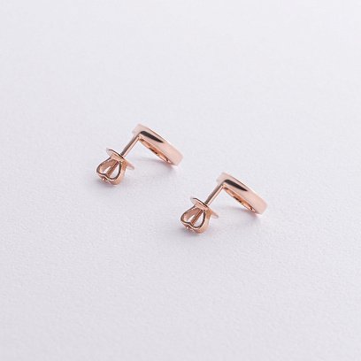 Серьги - пусеты "Круговорот" в красном золоте с08306 №5