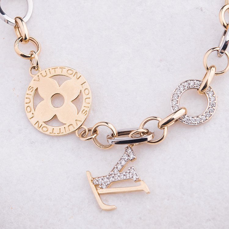 Ексклюзивний золотий браслет з фіанітами б01565 від ювелірного магазину Онікс - 1