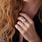 Кольцо в белом золоте с бриллиантами к554 от ювелирного магазина Оникс - 3