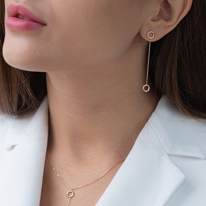 Колье "Кружочки" в красном золоте кол01838 №10