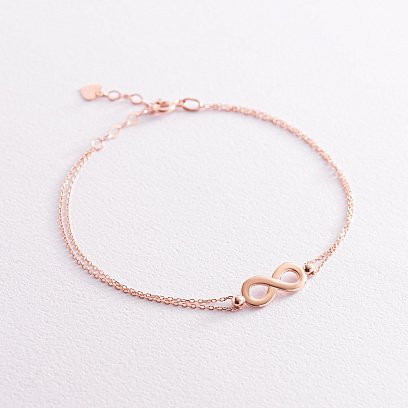Браслет "Бесконечность" в красном золоте б05084
