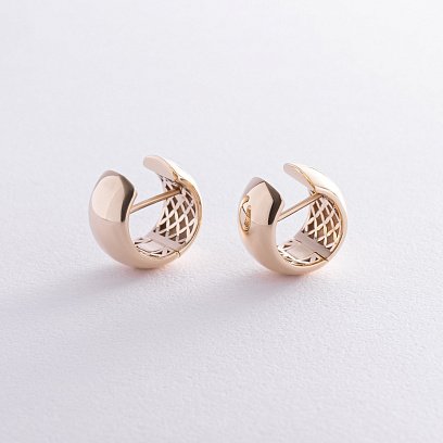 Сережки - кільця в жовтому золоті с07061 №3