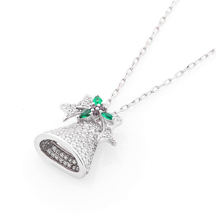 Срібне кольє "Дзвіночок" (фіаніти) 18603 від ювелірного магазину Онікс