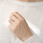 Золотое двойное кольцо к05592 от ювелирного магазина Оникс - 2