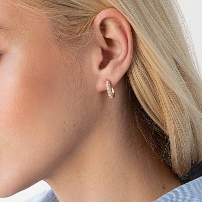 Золоті сережки "Беата" з білими фіанітами с07860 №5