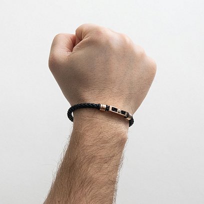 Каучуковый браслет из красного золота б04002 №2