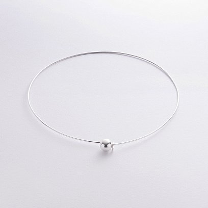 Колье - чокер "Adele" в серебре с шариком (10 мм) 181328