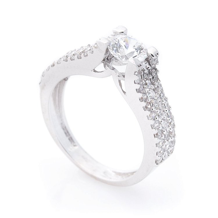 Помолвочное кольцо (фианиты) к01698ж от ювелирного магазина Оникс