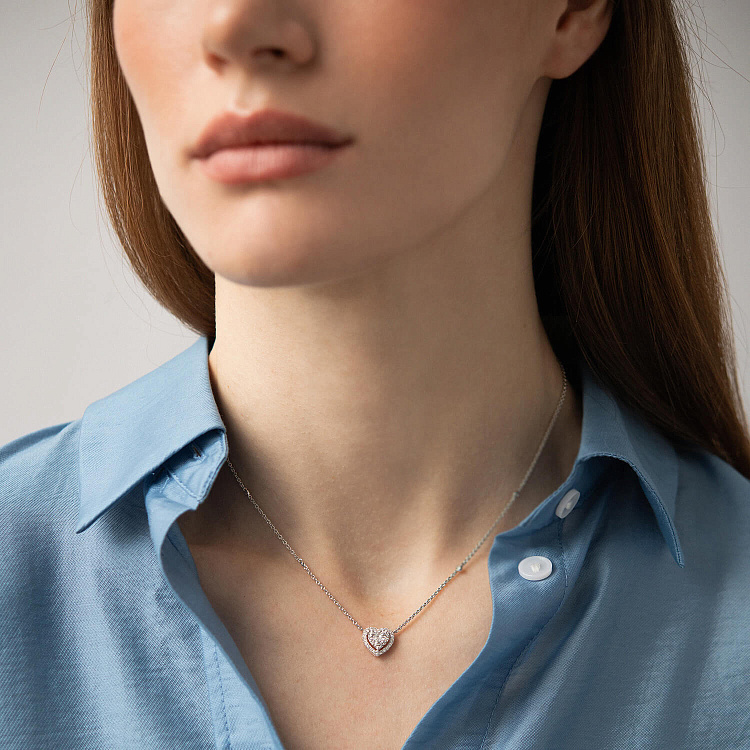 Золоте кольє "Сердечко" з діамантами колб0138ri від ювелірного магазину Онікс - 1