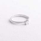 Заручальна срібна каблучка з фіанітом 112858 от ювелирного магазина Оникс - 1