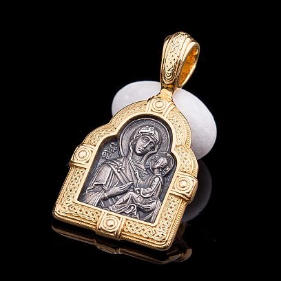 Подвеска "Икона Божией Матери Тихвинской" с позолотой 131676 №5