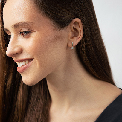 Золоті сережки з діамантами 23493аг №4