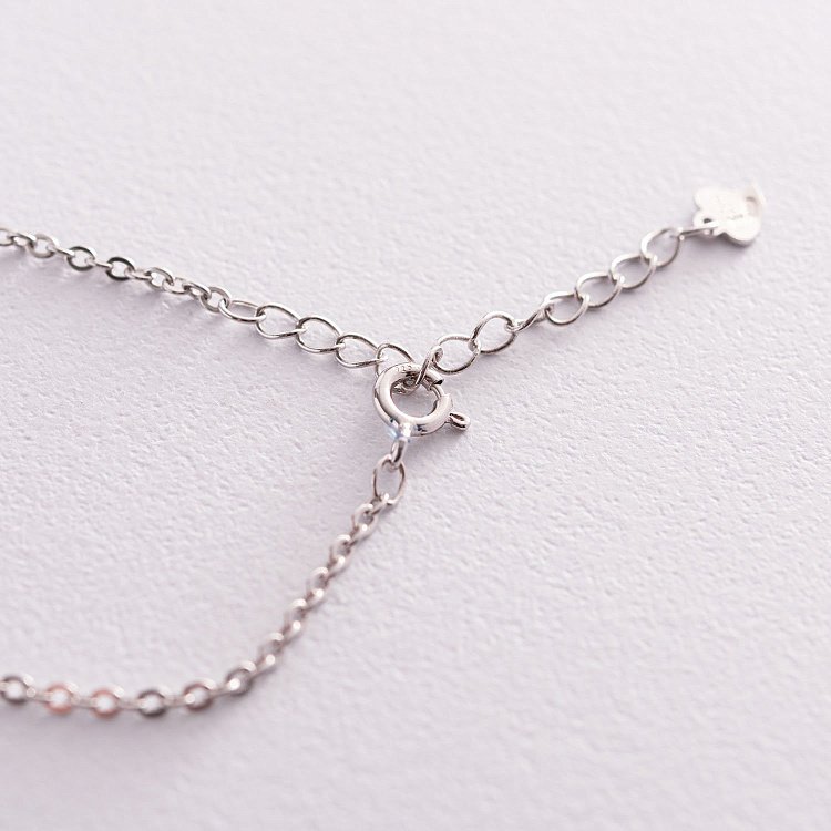 Серебряный браслет "Клевер" на ногу (фианиты) 141541 от ювелирного магазина Оникс - 3