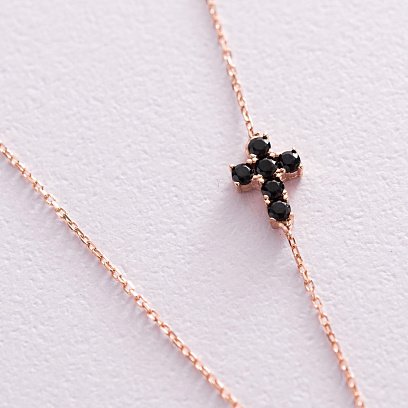 Золотое колье с крестиком (фианиты) кол02111 №4