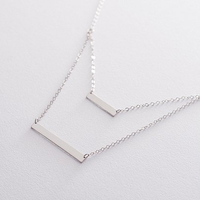 Серебряное двойное колье для гравировки 18999 №7