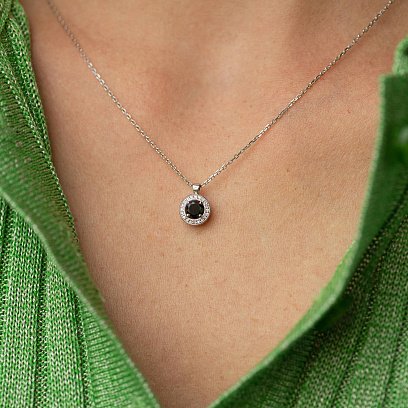 Кольє з діамантами (біле золото) 736141122 №2