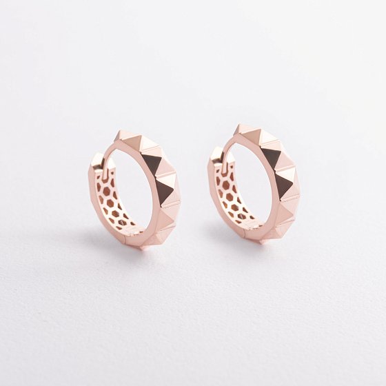 Сережки - кільця "Claire" у червоному золоті mini с09457