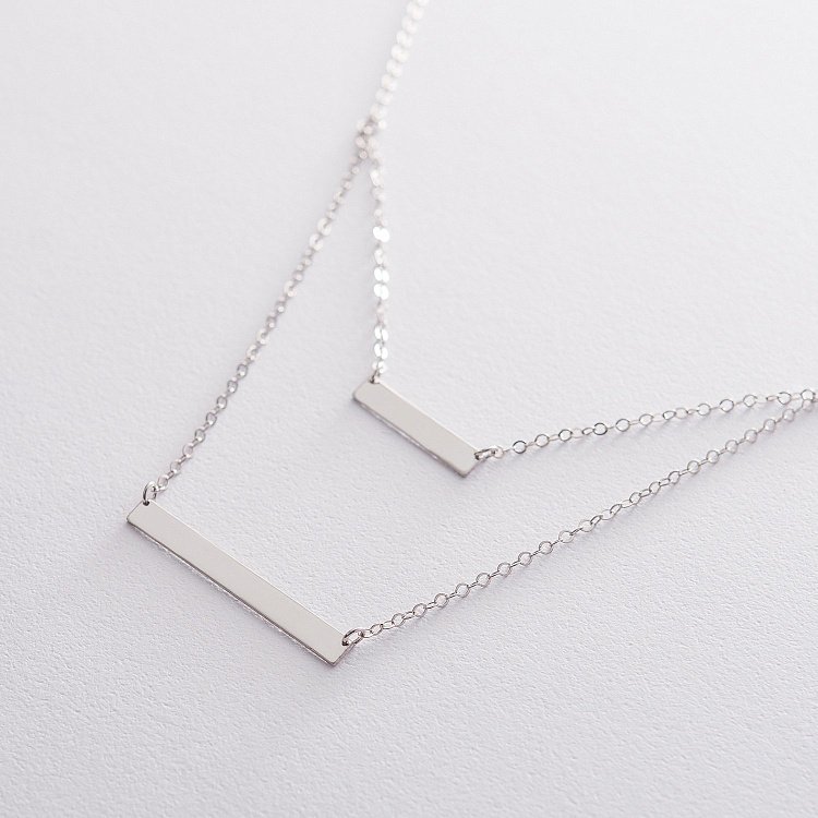 Серебряное двойное колье для гравировки 18999 от ювелирного магазина Оникс - 6