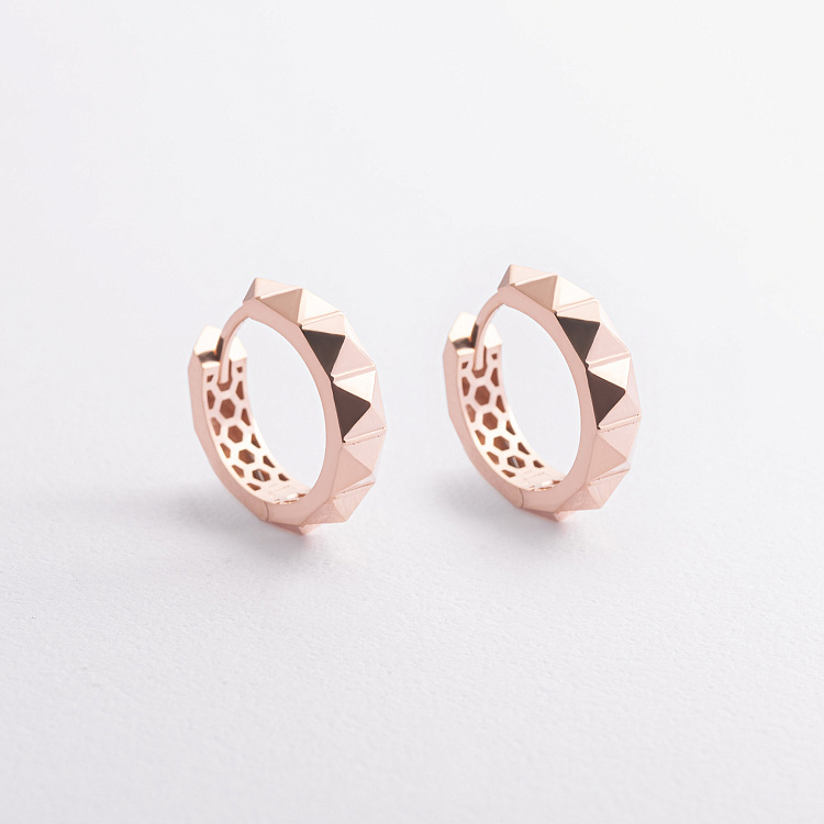 Сережки - кільця "Claire" у червоному золоті mini с09457 від ювелірного магазину Онікс