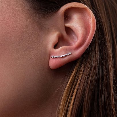 Золоті сережки - клаймбери з діамантами 333321121 №5