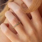 Кольцо с дорожкой голубых и желтых камней (желтое золото) 815ж от ювелирного магазина Оникс - 4