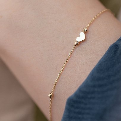 Золотой браслет "Сердечко" б05091 №4