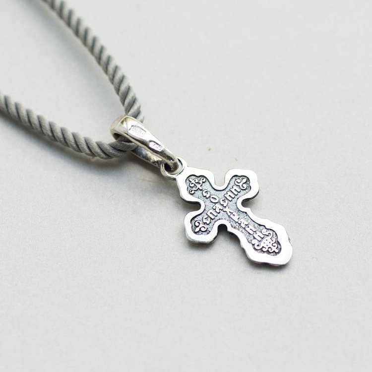 Срібний хрестик (чорніння) "Спаси і збережи" 131964 від ювелірного магазину Онікс - 1