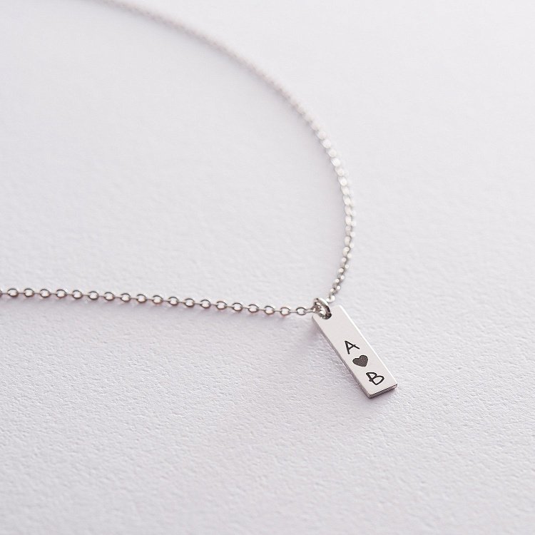 Срібне кольє для гравіювання "Символ" (одинарне) 18983 від ювелірного магазину Онікс