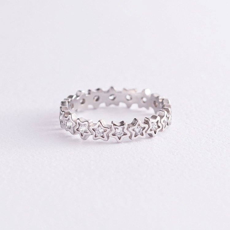 Срібна каблучка "Зірочки" з фіанітами 3896 від ювелірного магазину Онікс - 4