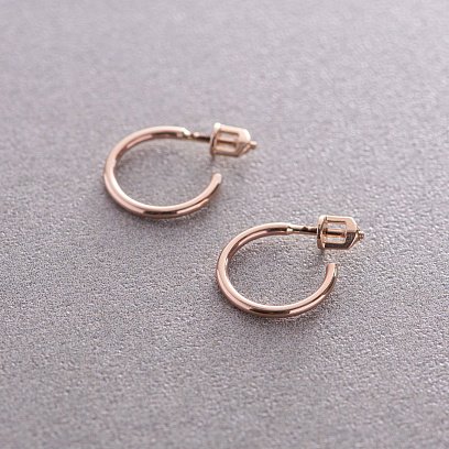 ﻿Сережки - пусети "Келлі" у червоному золоті с07748 №8