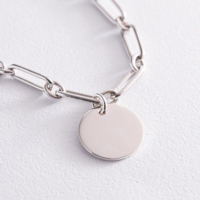 Срібний браслет "Ланцюжок з монетами" (можливе гравіювання) 141592 №3