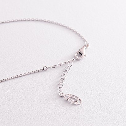 Колье "Гвоздь" в белом золоте (фианиты) кол02185 №5