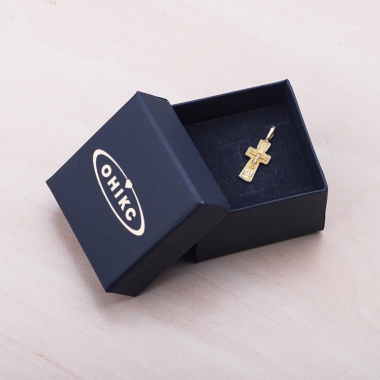 Срібний православний хрестик з позолотою 131796 від ювелірного магазину Онікс - 5