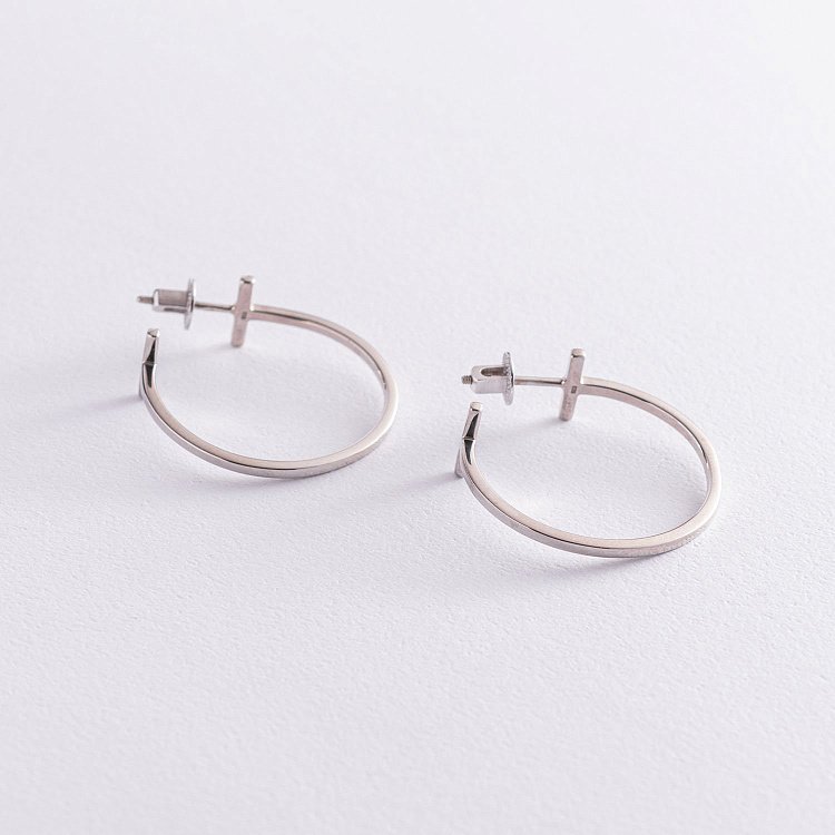 Серебряные серьги - пусеты "Дафна" 4850 от ювелирного магазина Оникс - 5