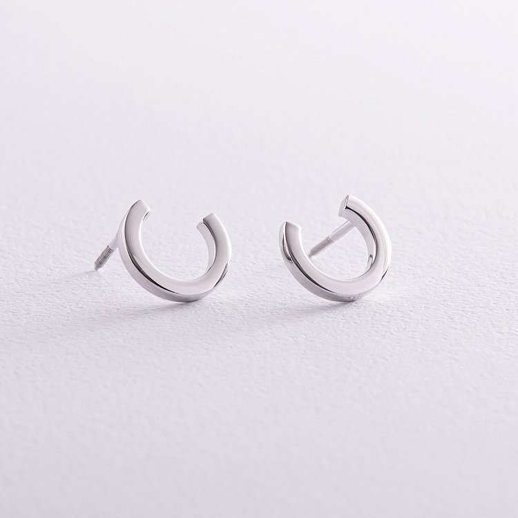 Серьги - пусеты "Мэрилин" в белом золоте с08177 от ювелирного магазина Оникс - 4