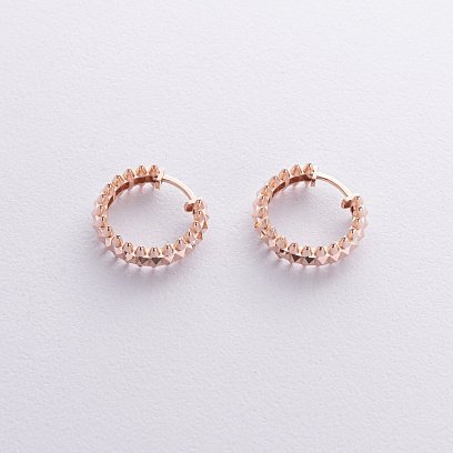Сережки - кільця в червоному золоті с08550 №5