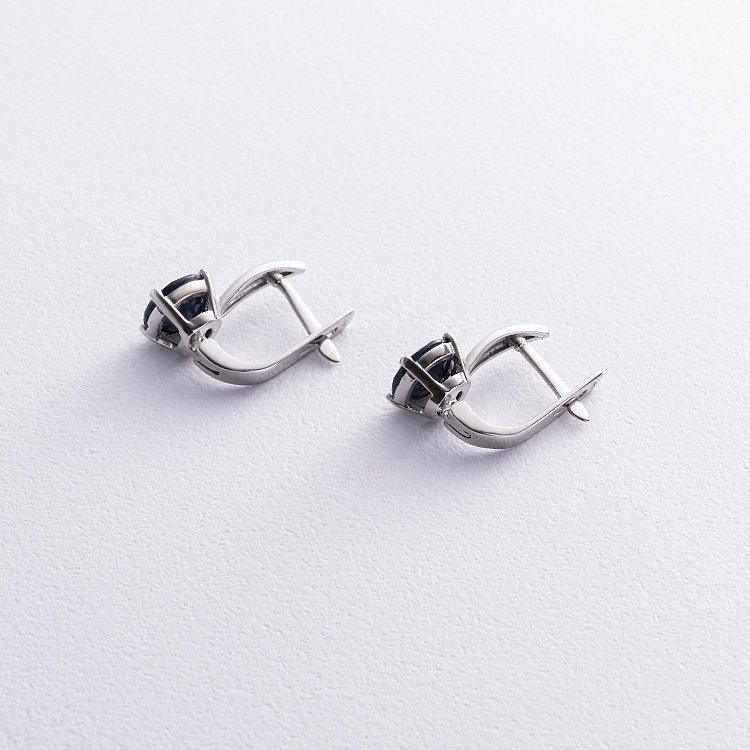 Серебряные серьги с сапфирами GS-02-003-31 от ювелирного магазина Оникс - 2