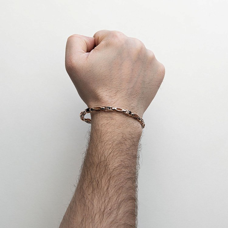 Мужской золотой браслет (эмаль) Б0040 от ювелирного магазина Оникс - 1