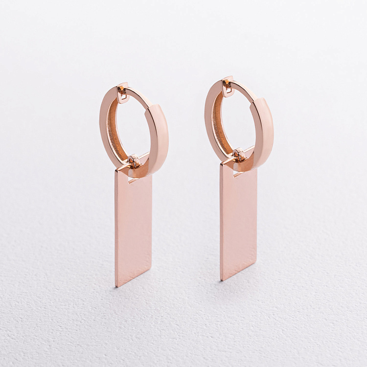 Сережки "Agata" у червоному золоті с09672 від ювелірного магазину Онікс - 1