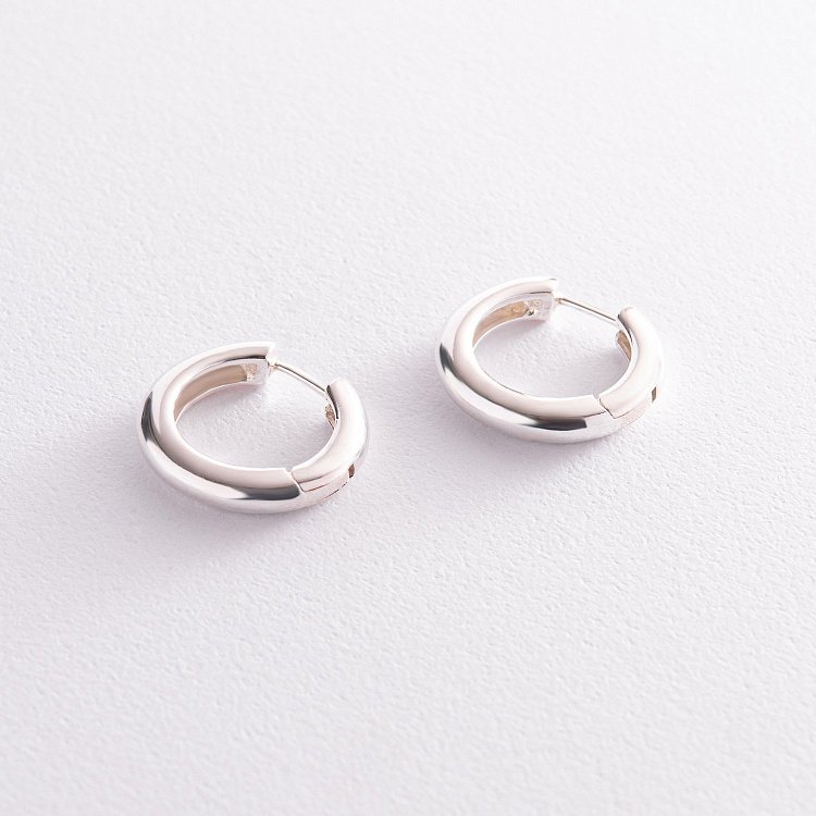 Срібні сережки - кільця 123220 від ювелірного магазину Онікс - 12